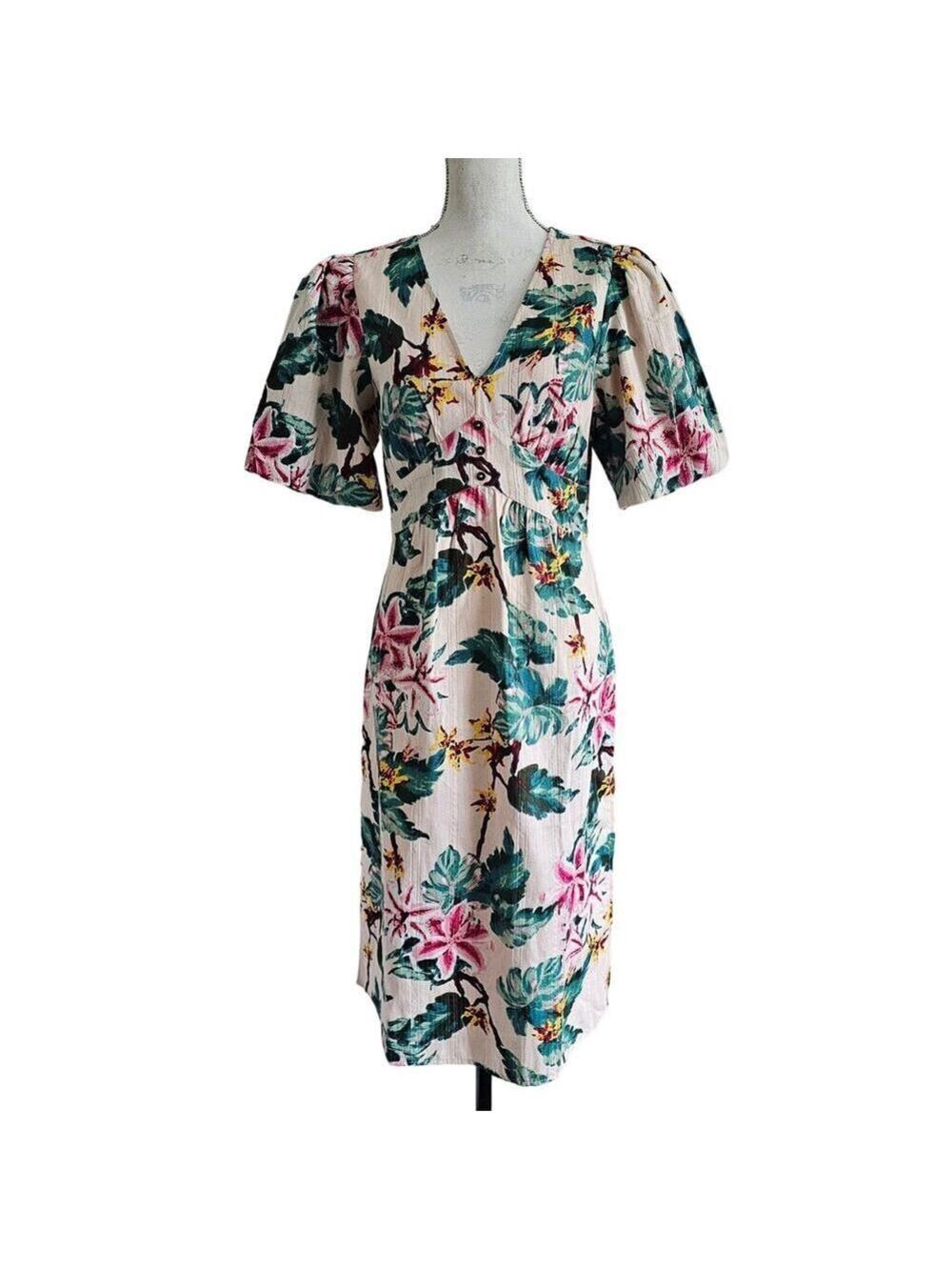 Walter Baker Fabienne Blush Azalea Floral Midi Dress Size M - Picture 12 of 12